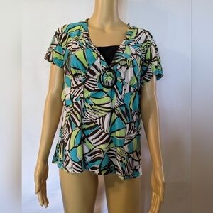 Pre-owned Briggs New York short sleeve multicolored shirt size extra large, TG